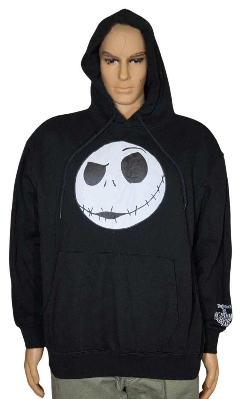 Disney Tim Burtons The Nightmare Before Christmas Jack Hoodie Pullover Sz Large